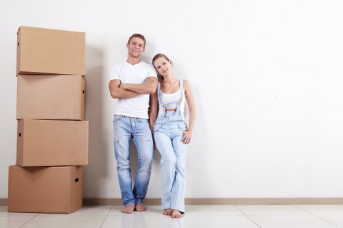 Removal van and movers preparing a house move in Uxbridge