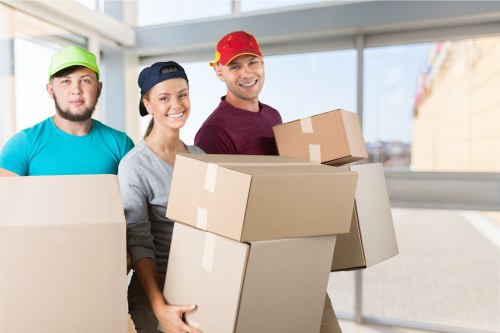 Removal team helping with a home move in Uxbridge