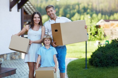 Careful loading of office desks and technology during a local move