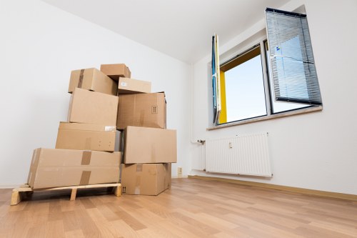 Careful loading of student belongings for a removals service in Uxbridge