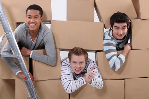 Local man and van team handling boxes and household items