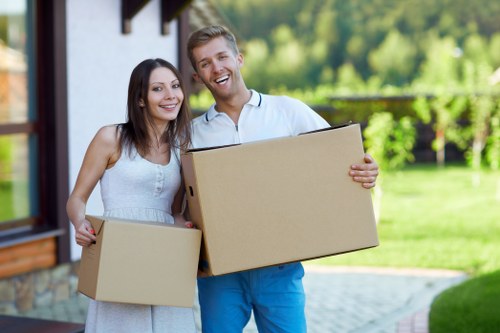 Preparing items for storage in Uxbridge with labels and packing
