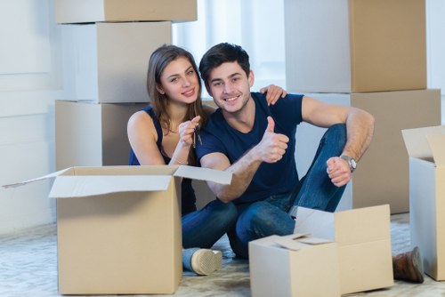 Loaded moving van with items secured safely for transport