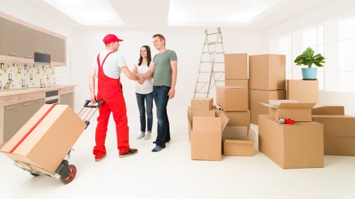 Removal van parked for a residential move in Uxbridge with parking considerations