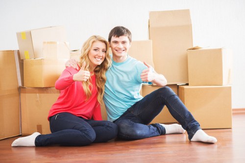 Loading furniture and boxes into a moving truck for an Uxbridge relocation