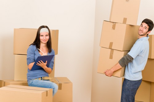 Loading furniture and boxes into a removal van for Uxbridge customers